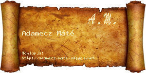 Adamecz Máté névjegykártya
