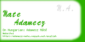 mate adamecz business card