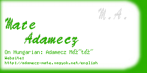 mate adamecz business card